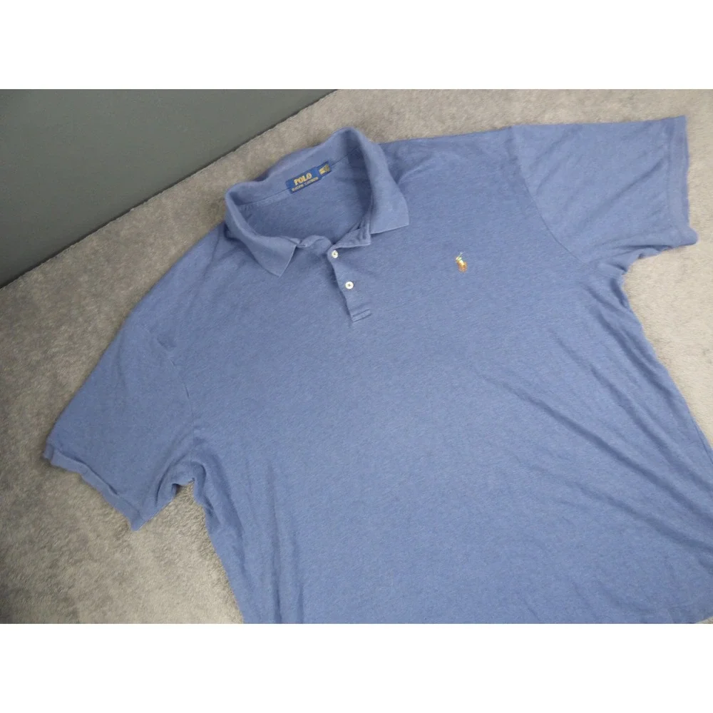 Polo Ralph Lauren Mens 3XLT Blue Short Sleeve Pony Logo Polo Shirt Tall
